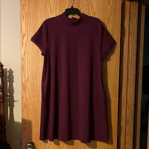 Simply Vera Vera Wang Short Sleeve Mini Dress in Plum
